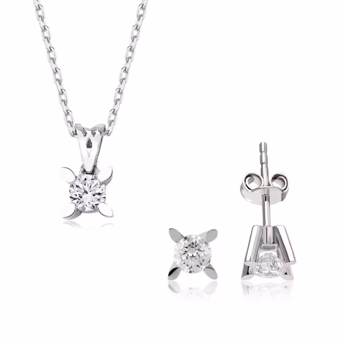 0.50 karat pırlanta tektaş set kolye küpe yüzük el işçiliği uyumu
