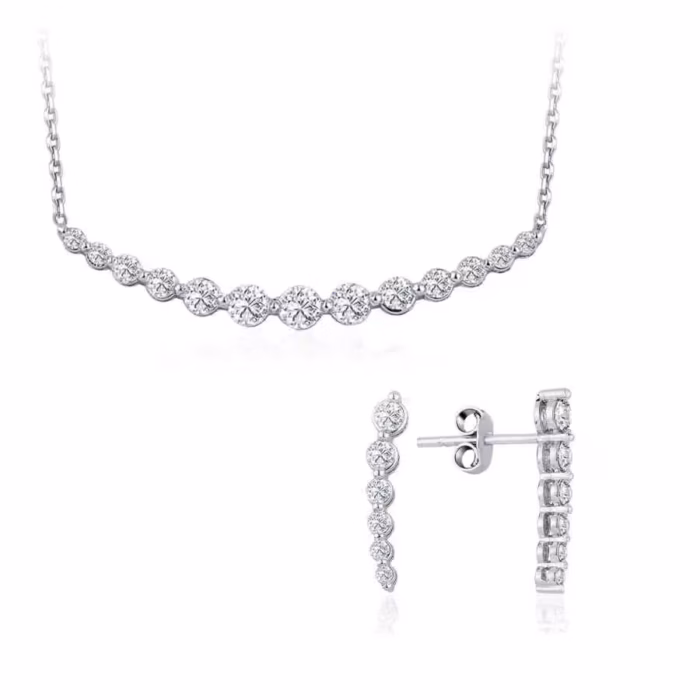 0.94 karat pırlanta  set kolye küpe yüzük el işçiliği uyumu