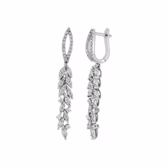 0.85 karat pırlanta  küpe 14 ayar beyaz altın